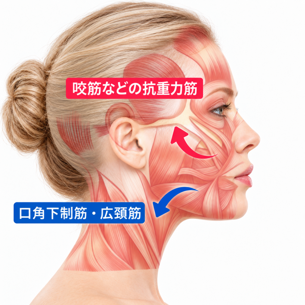 咬筋・口角下制筋・広頸筋